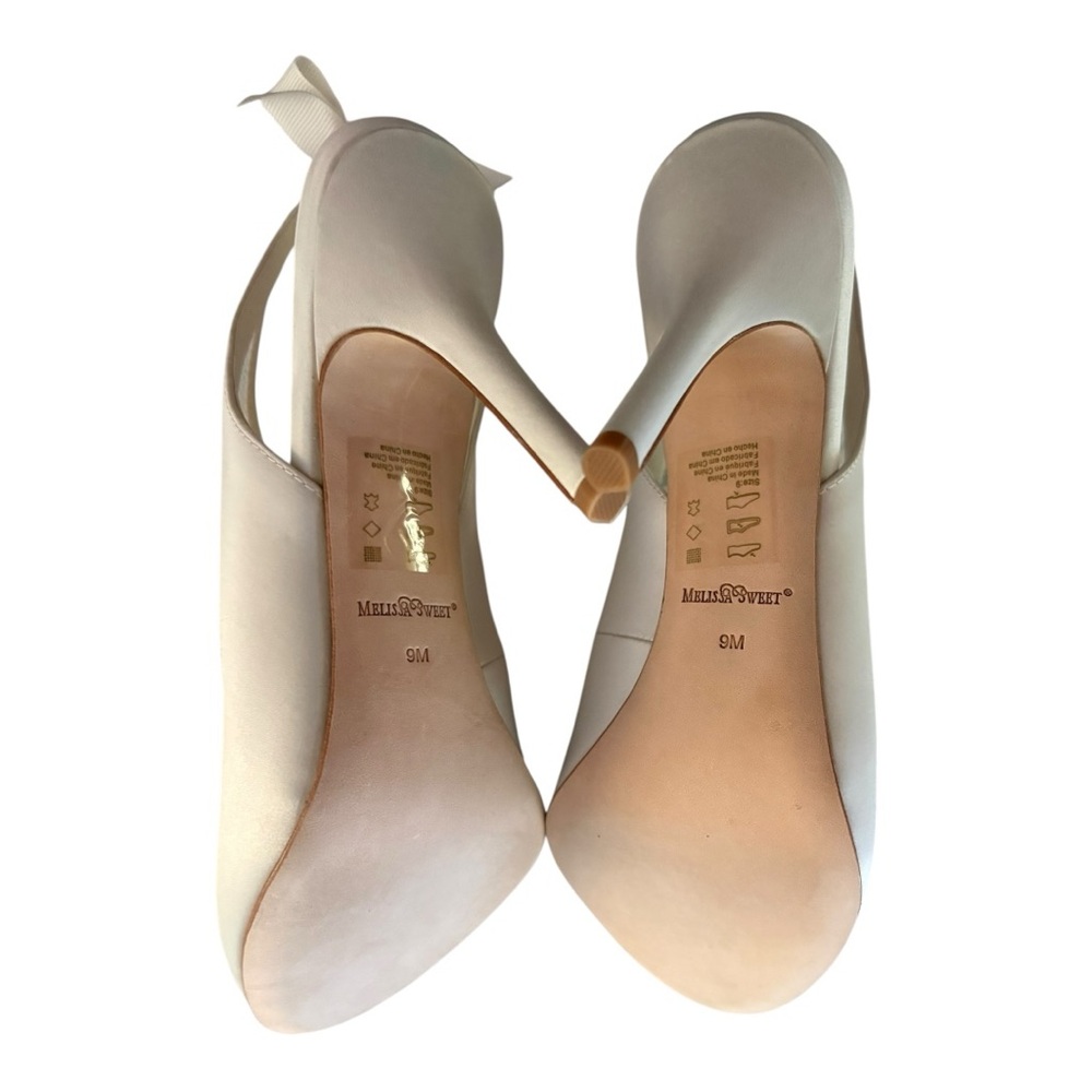 Elegant Ivory Peep-Toe Bridal Heels - Picture 6 of 12